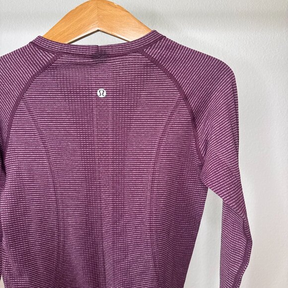 Lululemon Swiftly Tech Long Sleeve Crew – Tonka Stripe Heathered Plum - Picture 8 of 12